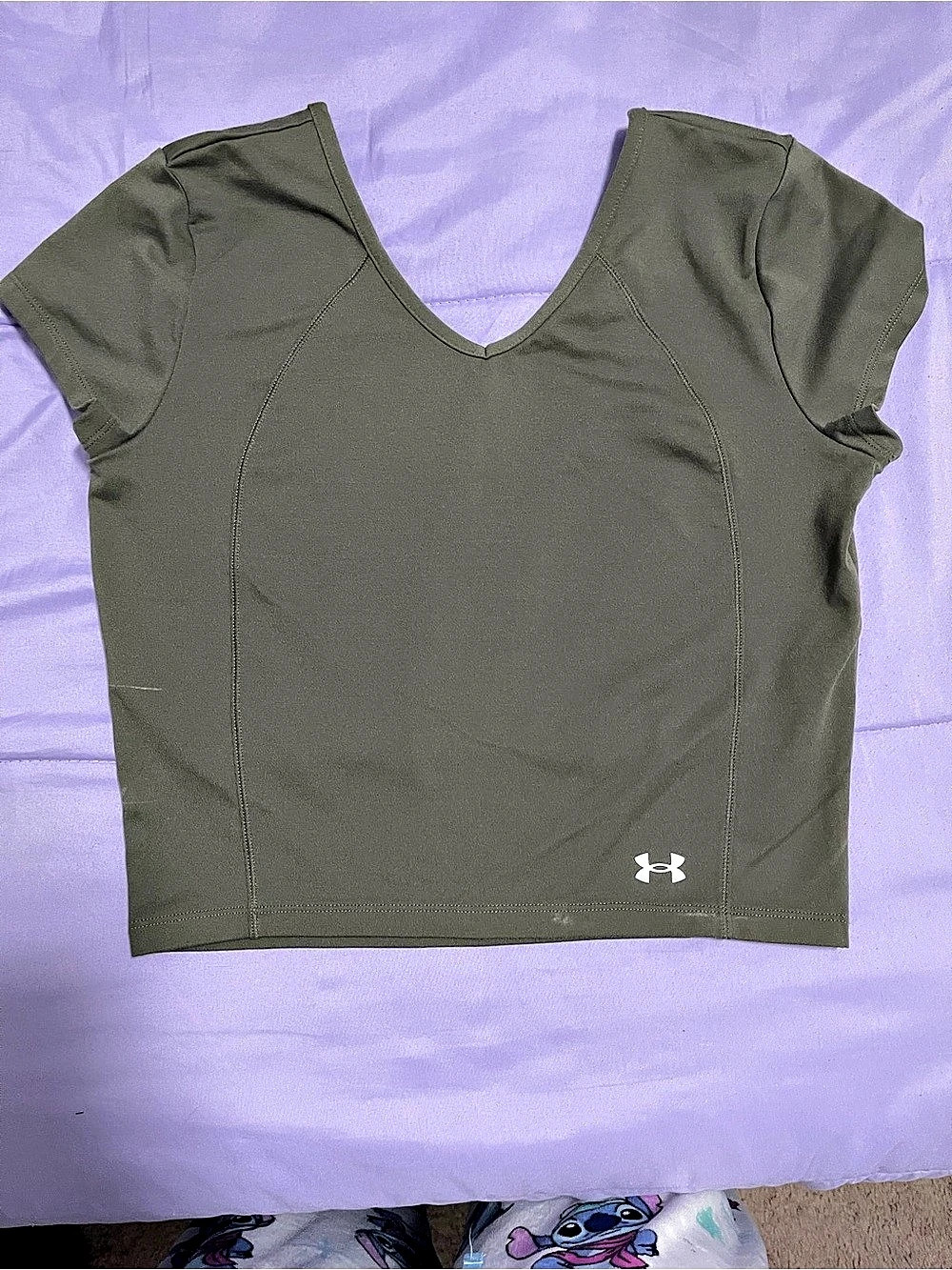 Under Armour Women's Olive Short Sleeve Crop Top Like New